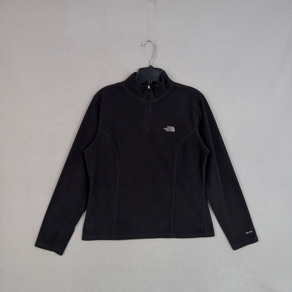 The North Face Fleece Pullover Women Large Black TKA 100 Quarter Zip Gorpcore